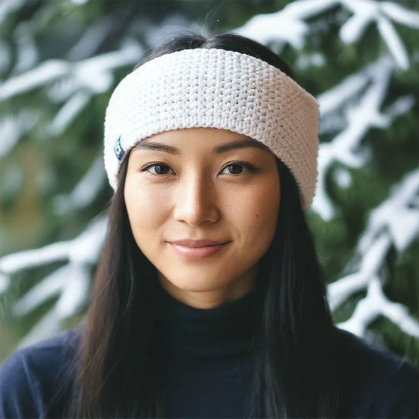 Bandeau et Bonnet Pompon - Blanc Bonnet