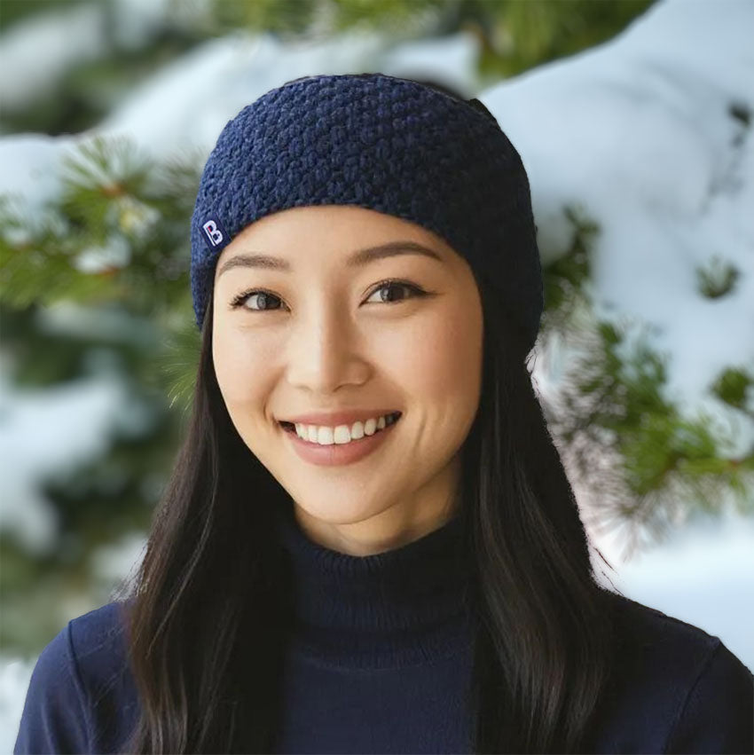 Bandeau et Bonnet Pompon - Blanc Bonnet