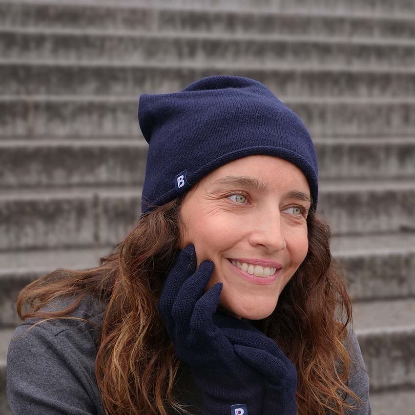 Bonnet et Gants Cachemire - Blanc Bonnet