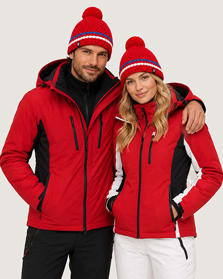 Bonnet pompon France rouge