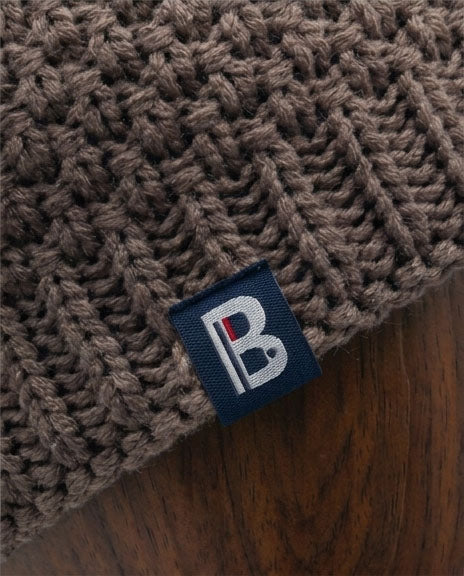 Bonnet pompon taupe