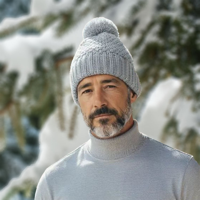 Bandeau et Bonnet Pompon - Blanc Bonnet
