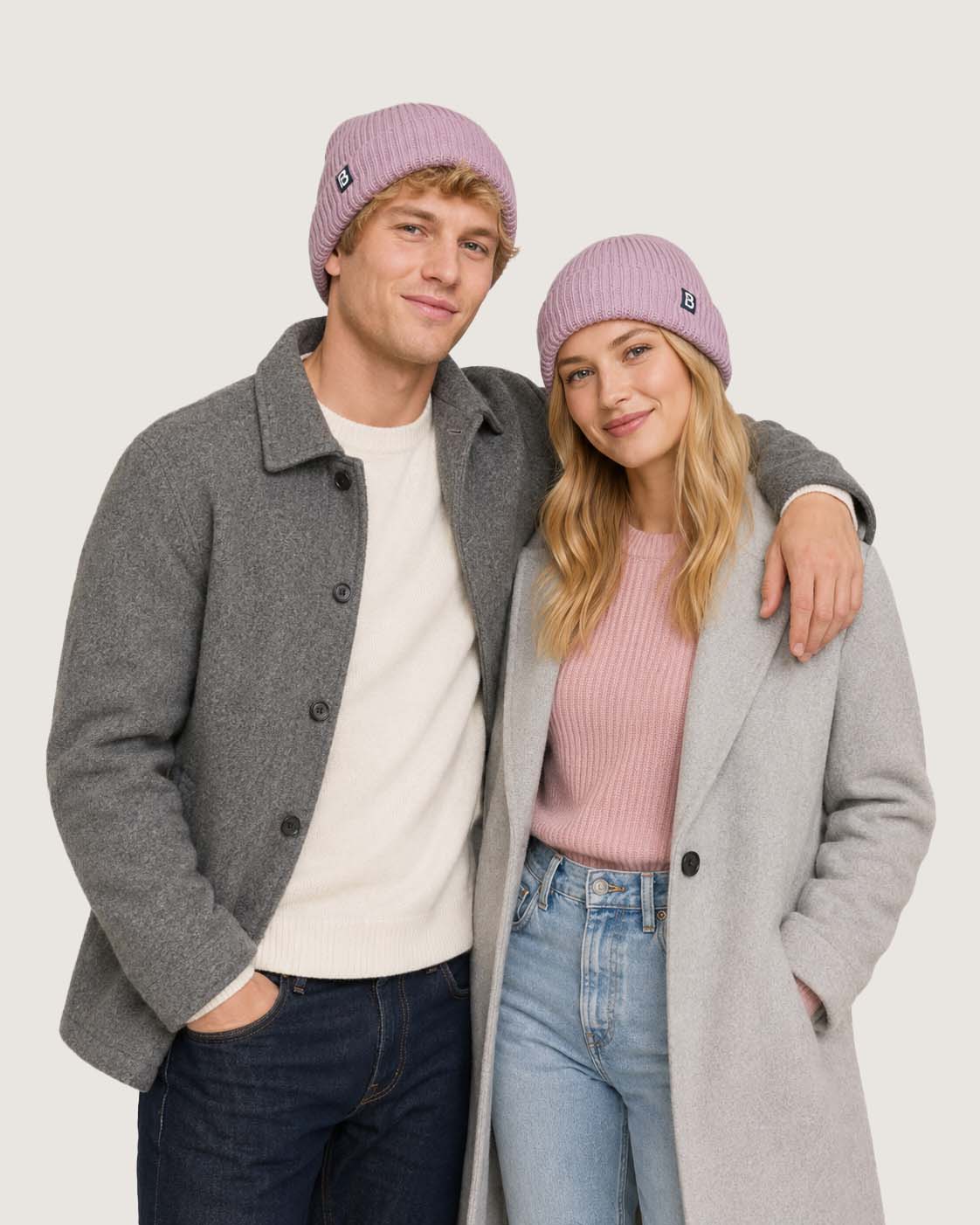 Bonnet laine rose