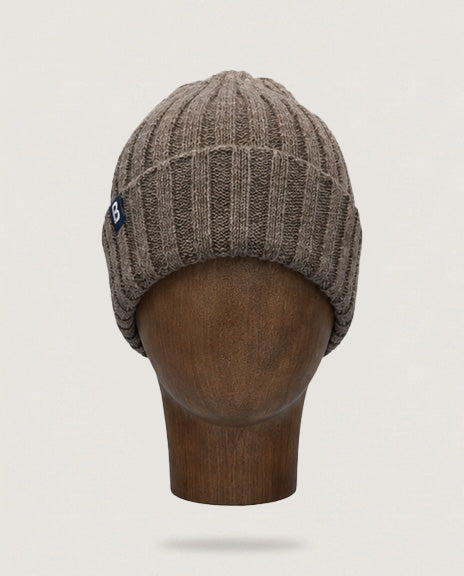Bonnet Lin laine marron