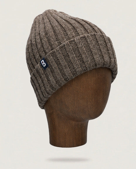 Bonnet Lin laine marron