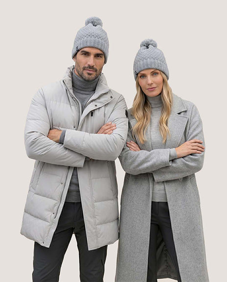 Bonnet pompon gris