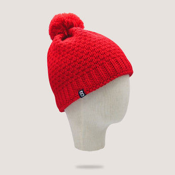 Bonnet Rouge Pompon - Blanc Bonnet