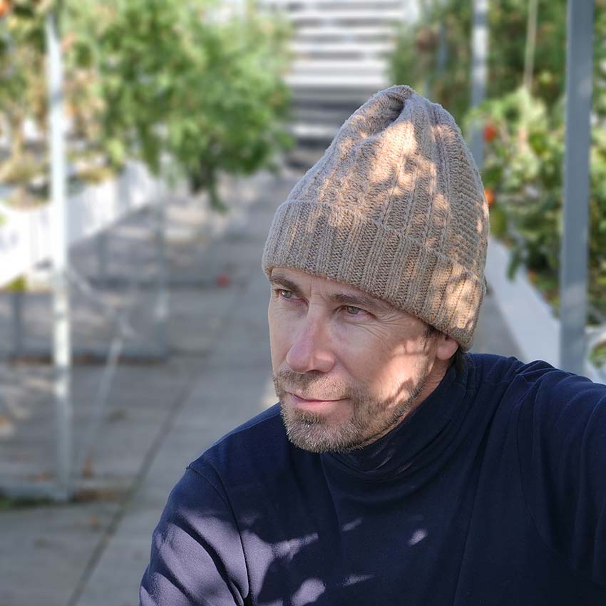 Bonnet marron laine française