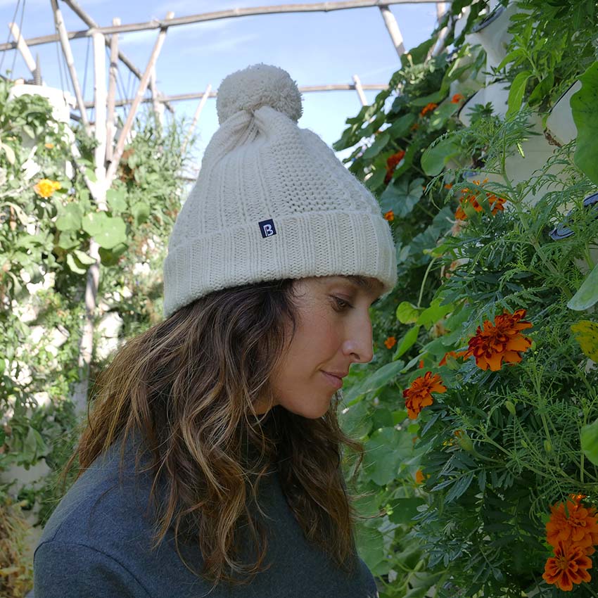 Bonnet blanc laine française