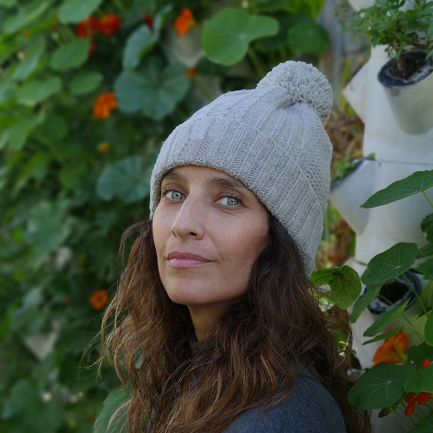 Bonnet gris laine française