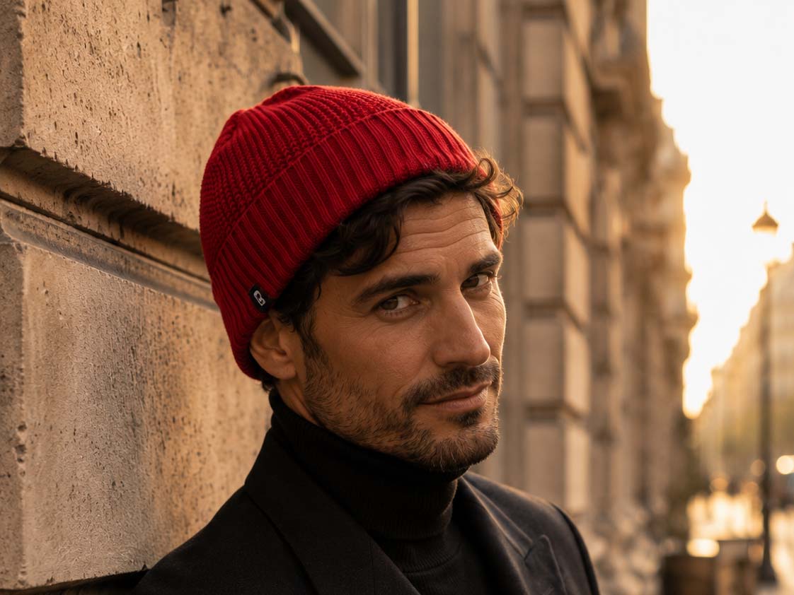 Bonnet vintage rouge