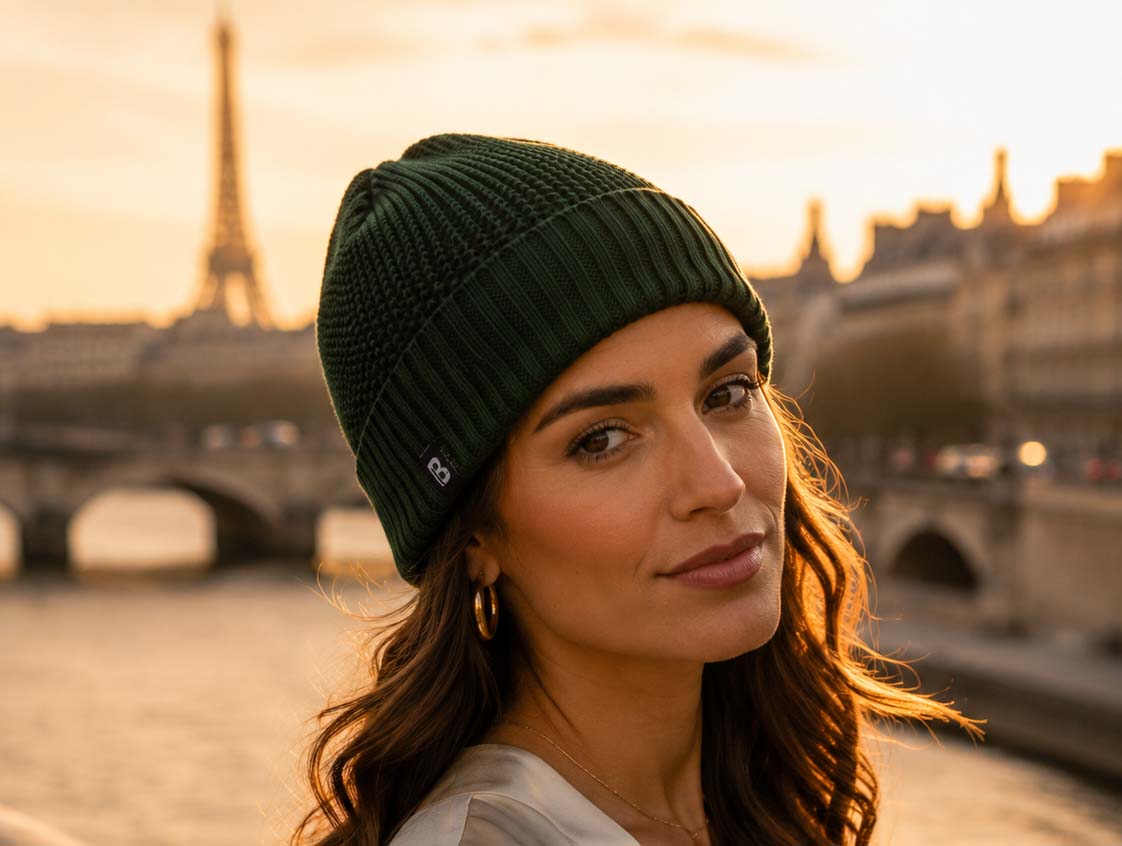 Bonnet vintage vert
