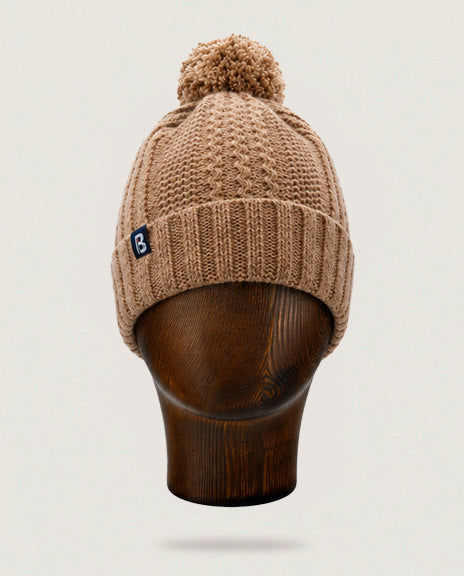Bonnet laine française marron