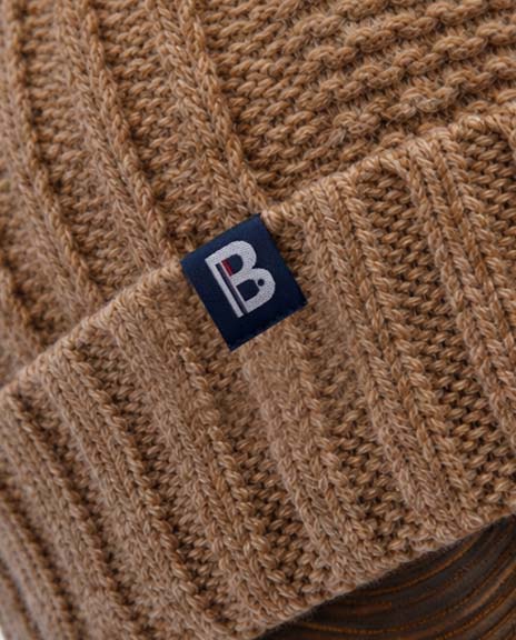 Bonnet laine française marron