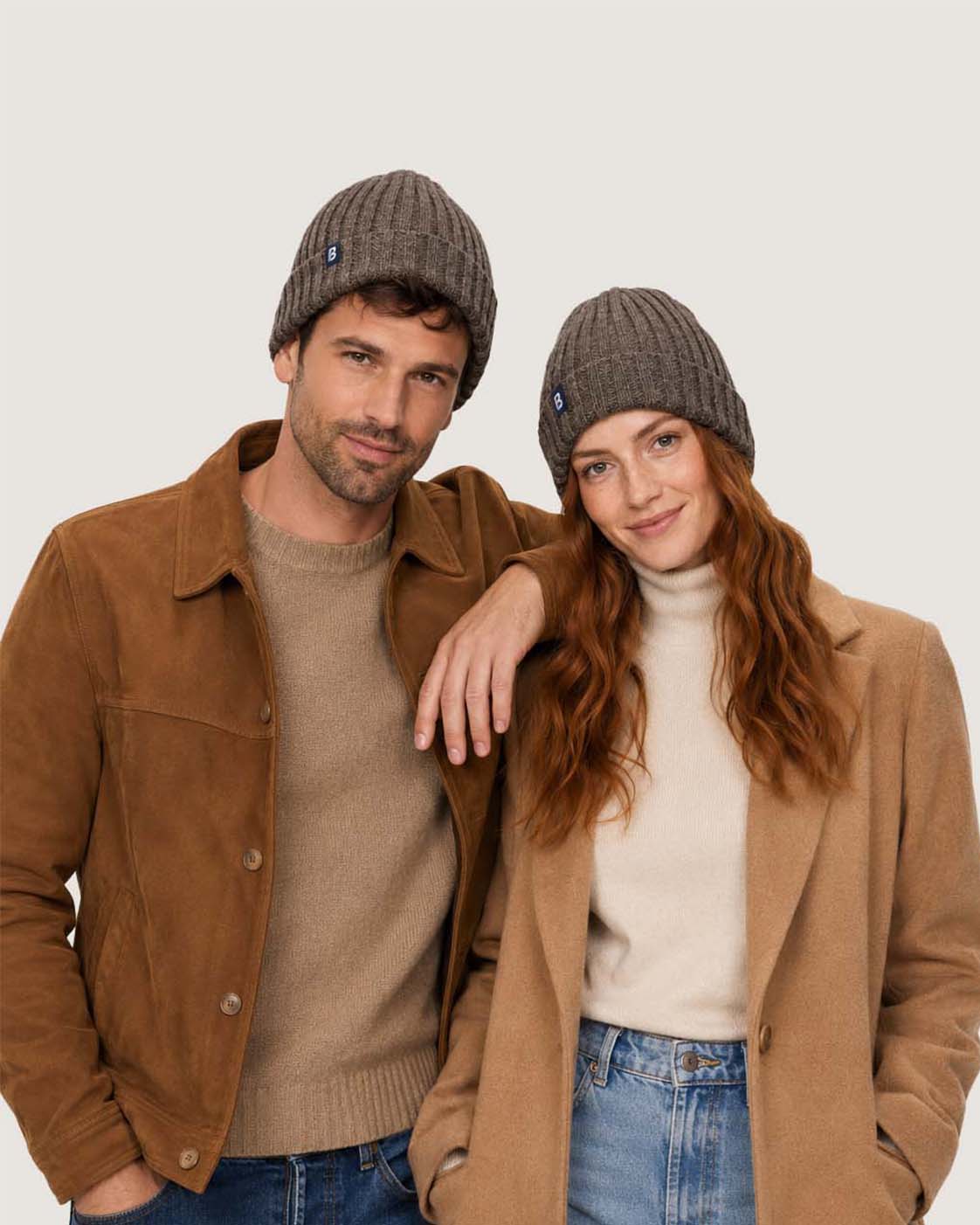 Bonnet Lin laine marron