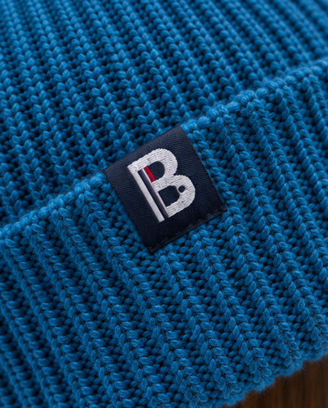 Bonnet Mérinos bleu cobalt