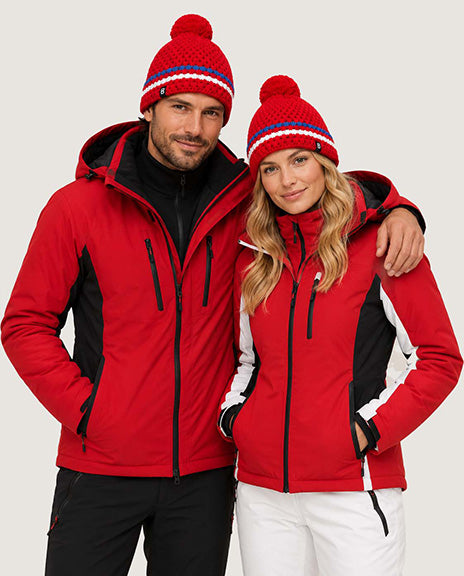 Bonnet pompon France rouge