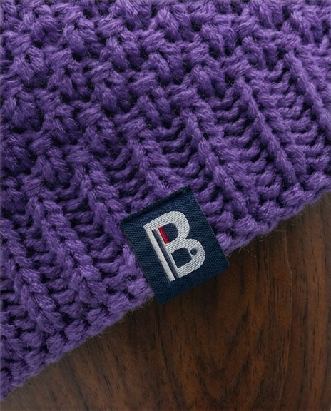 Bonnet pompon violet