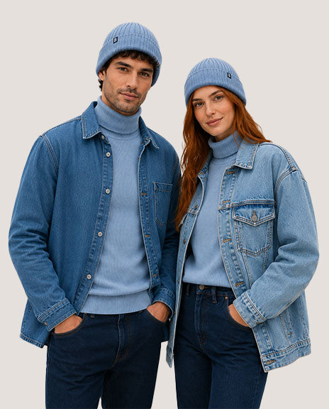 Bonnet coton jeans bleu clair