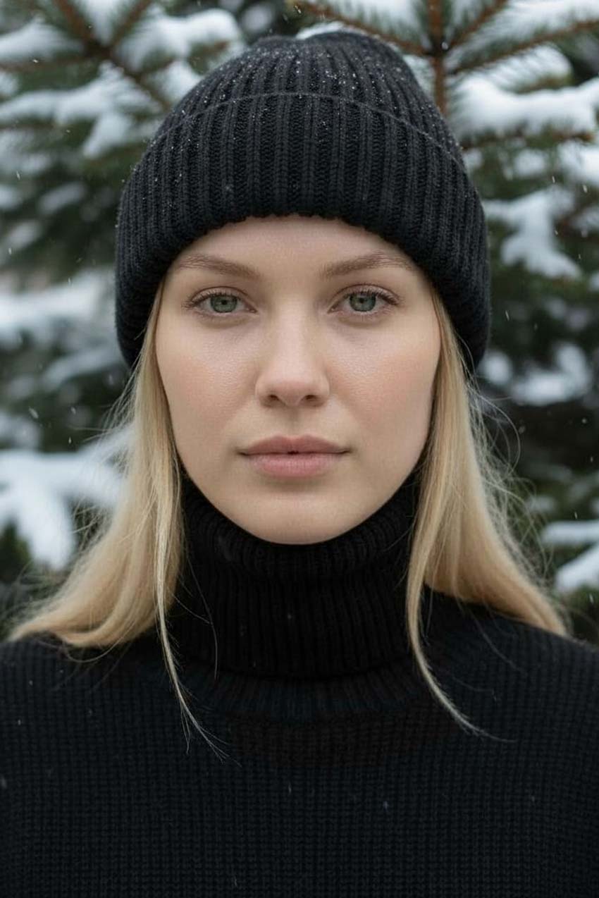Bonnet laine noir