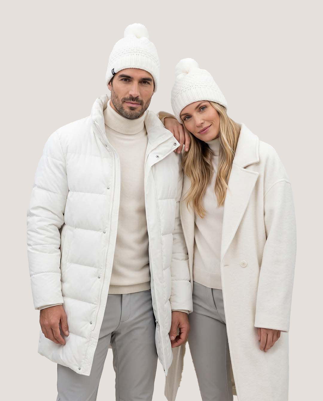 Bonnet pompon blanc