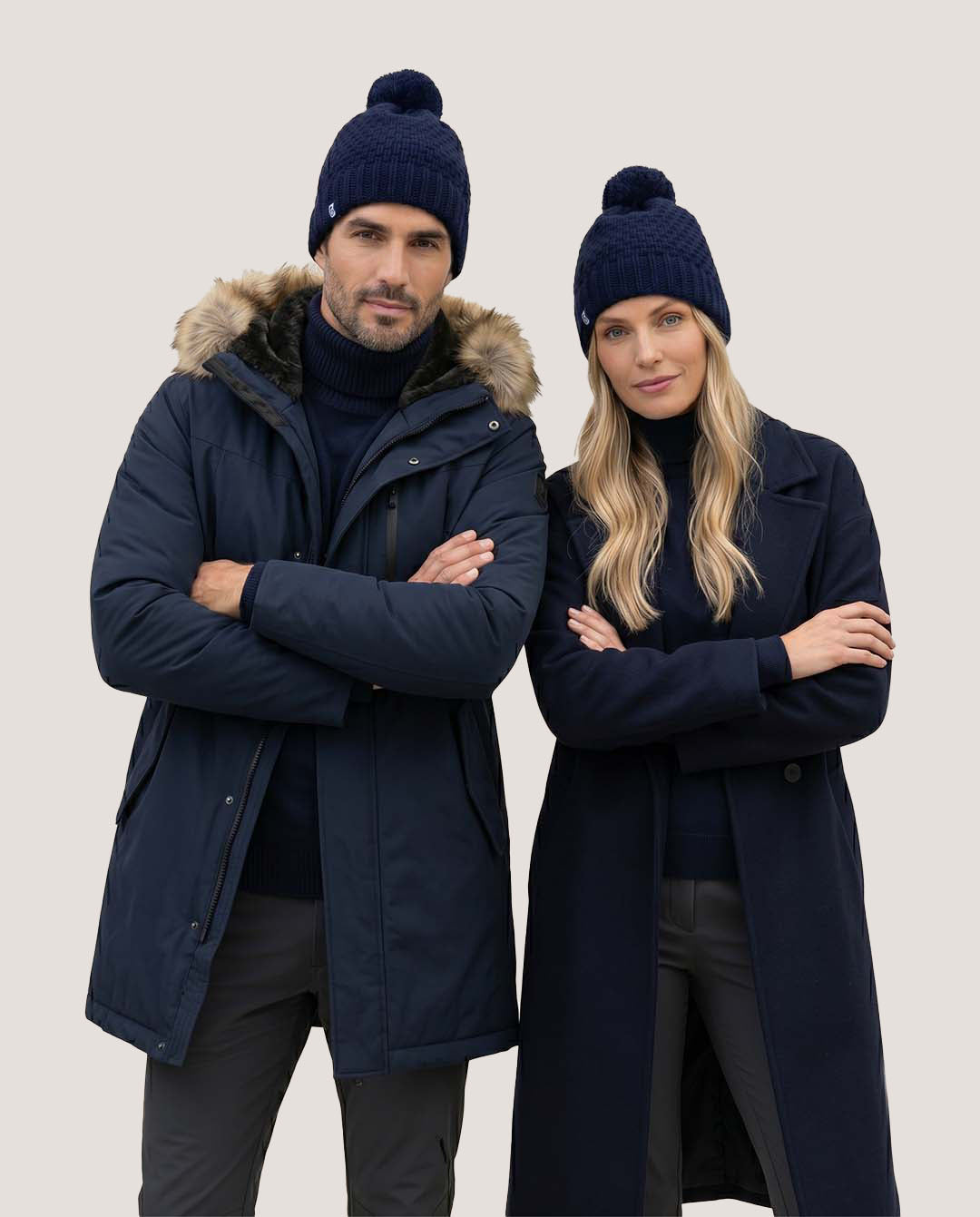 Bonnet pompon marine