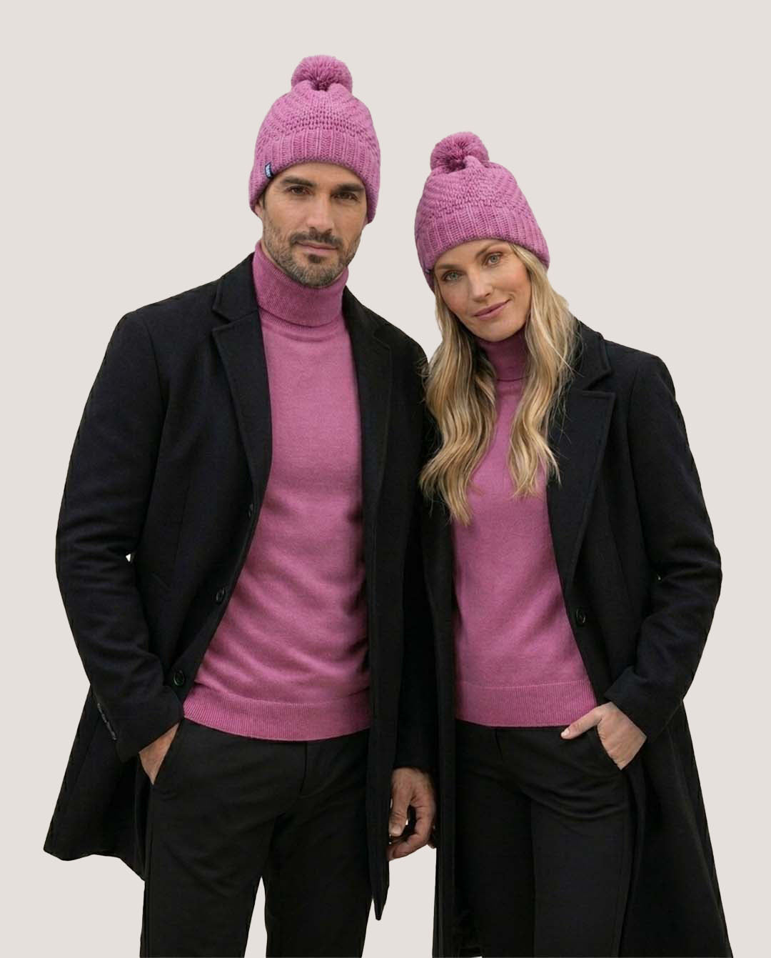 Bonnet pompon rose
