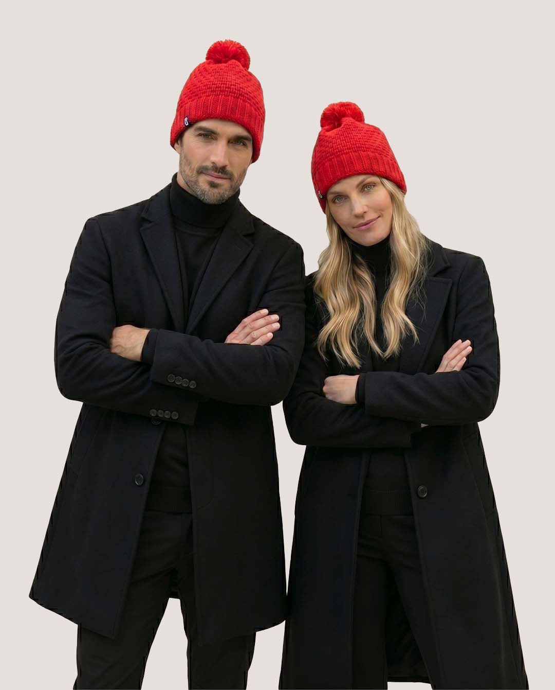 Bonnet pompon rouge