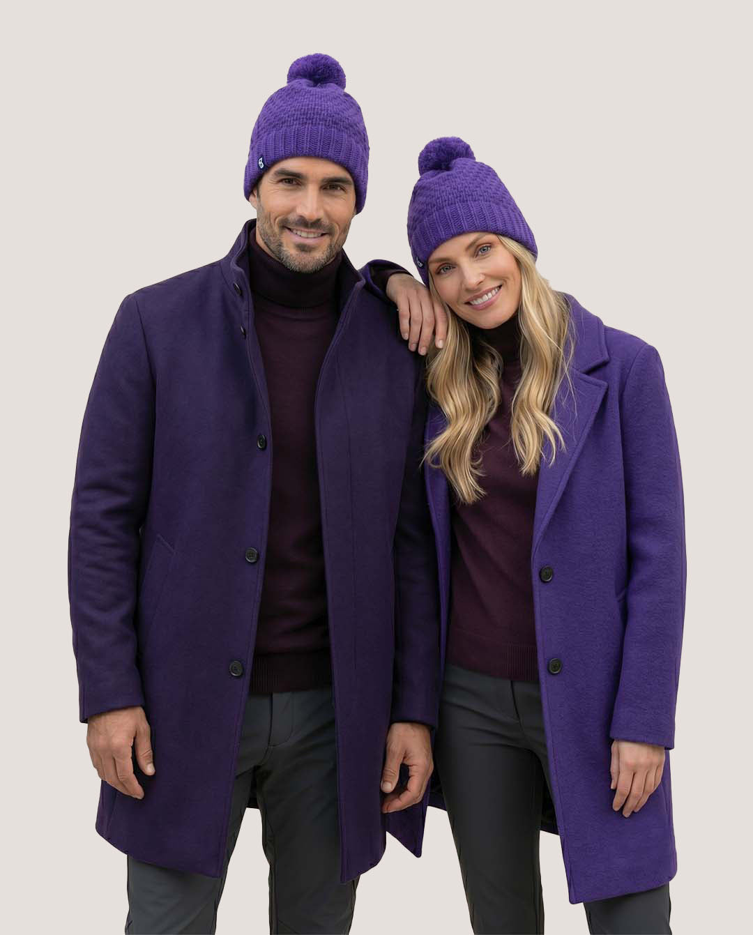 Bonnet pompon violet