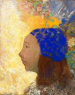 Jeune femme au bonnet bleu